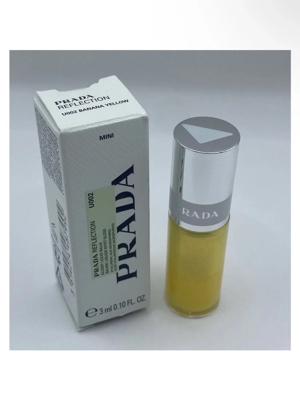 Prada Beauty Reflection Glossy Liquid Lip Balm-Banana Yellow 3ml Travel Size NIB